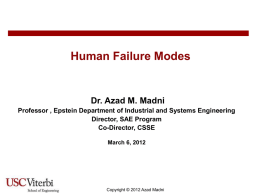 Human Failure Modes - Center for Software Engineering