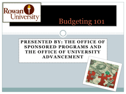 Budgeting 101 - Rowan University