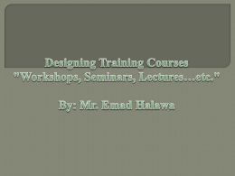 Designing training courses-Emad - ELT General Supervision Kuwait
