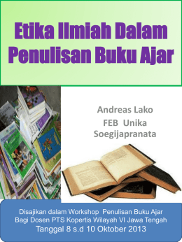 Etika Ilmiah Dalam Penulisan Buku Ajar(Prof. Dr. Andreas
