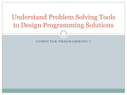 Problem Solving Tools PPT - Programming Wiki