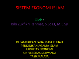 sistem ekonomi islam pai