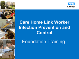 Care Home Link Worker Infection Prevention and