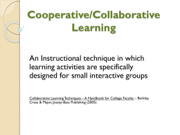 Cooperative/Collaborative Learning