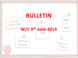 Bulletin 9th June - eBrock