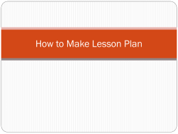 Create a Lesson Plan