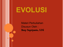 EVOLUSI - Beny Supriyanto, S.Pd