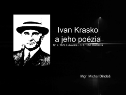 Ivan Krasko a jeho poézia