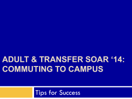 Adult & Transfer SOAR - Campus Activities & Programs