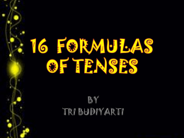 16 formulas of tenses