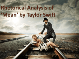 Rhetorical Analysis of *Mean* by Taylor Swift