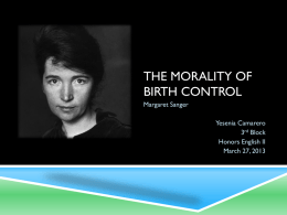 The morality of Birth control