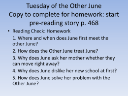Tuesday of the Other June