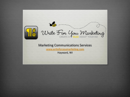 Marketing services - Write For You Marketing