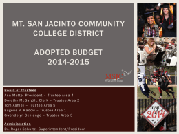 14 15 Adopted Budget - Mt. San Jacinto College
