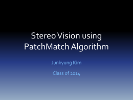 Stereo Vision using PatchMatch Algorithm