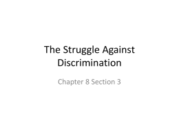 8.3 The Struggle Against Discrimination