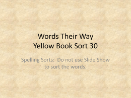 Yellow Book Sort 30
