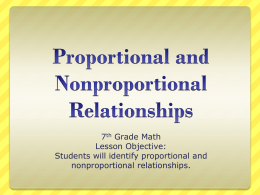 Proportional and Nonproportional Relationships