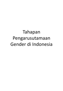 Tahapan Pengarusutamaan Gender di Indonesia