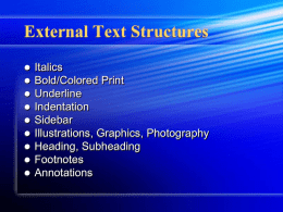 External text structure slideshow