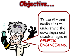 Lesson 8 &ndash; Genetic engineering
