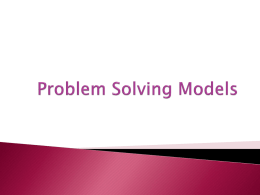 Problem Solving Models - PE