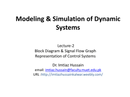 Lecture-2: Block Diagrams and Signal Flow