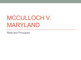 McCulloch v. Maryland Activity