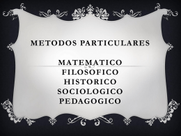 METODOS PARTICULARES MATEMATICO FILOSOFICO