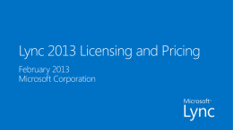 Lync 2013 Licensing and Pricing - Technet Gallery