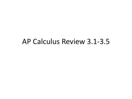 AP Calculus Review 3.1-3.5
