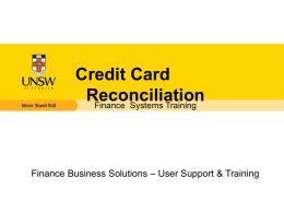 Credit Card Reconciliation Classroom Training
