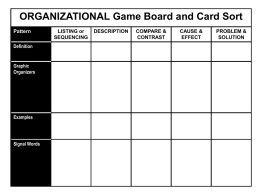 Organizational Game Board and Card Sort