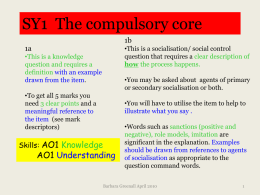 SY1 The compulsory core