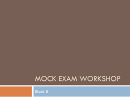 Mock Exam Workshop