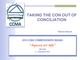 Taking the con out of conciliation - Haroun Docrat