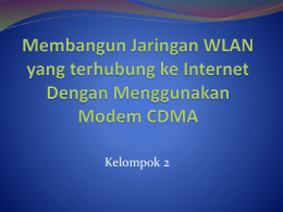 Jaringan Internet Dengan Modem CDMA