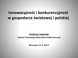 Innowacyjność i konkurencyjność gospodarki światowej i polskiej
