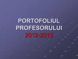Portofoliul profesorului 2012