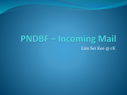 PNDBF * Incoming Mail
