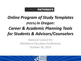 Program of Study Templates - National Council for Workforce