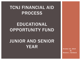 TCNJ Financial Aid Process After Promise