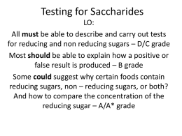 AS Biology - Testing for Saccharides