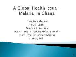 Global Health Issue * Malaria Outbreak in Ghana