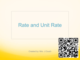 Rate and Unit Rate