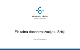 20a. Fiskalna decentralizacija u Srbiji