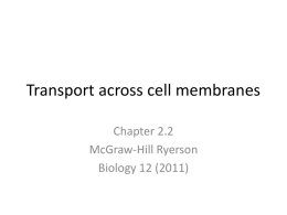 Transport across membrane