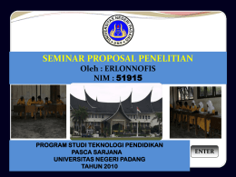 PRESENTASE PROPOSAL PENELITIAN Dra