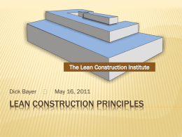 Lean Construction Principles - Cold Climate Construction Conference